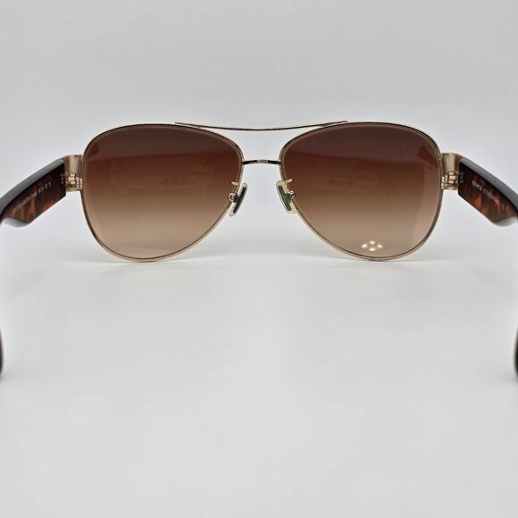 Coach HC7049 L944 Olivia Gold Tortoise Frame Brown Gradient Aviator Sunglasses - Picture 4 of 15